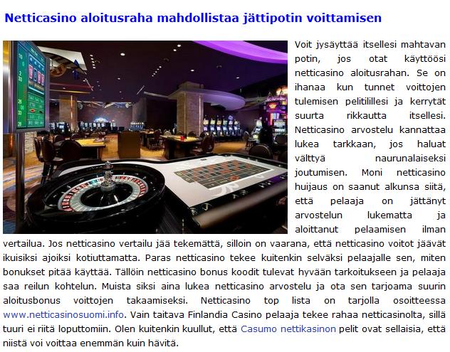 Netticasinot rocks kokeilu